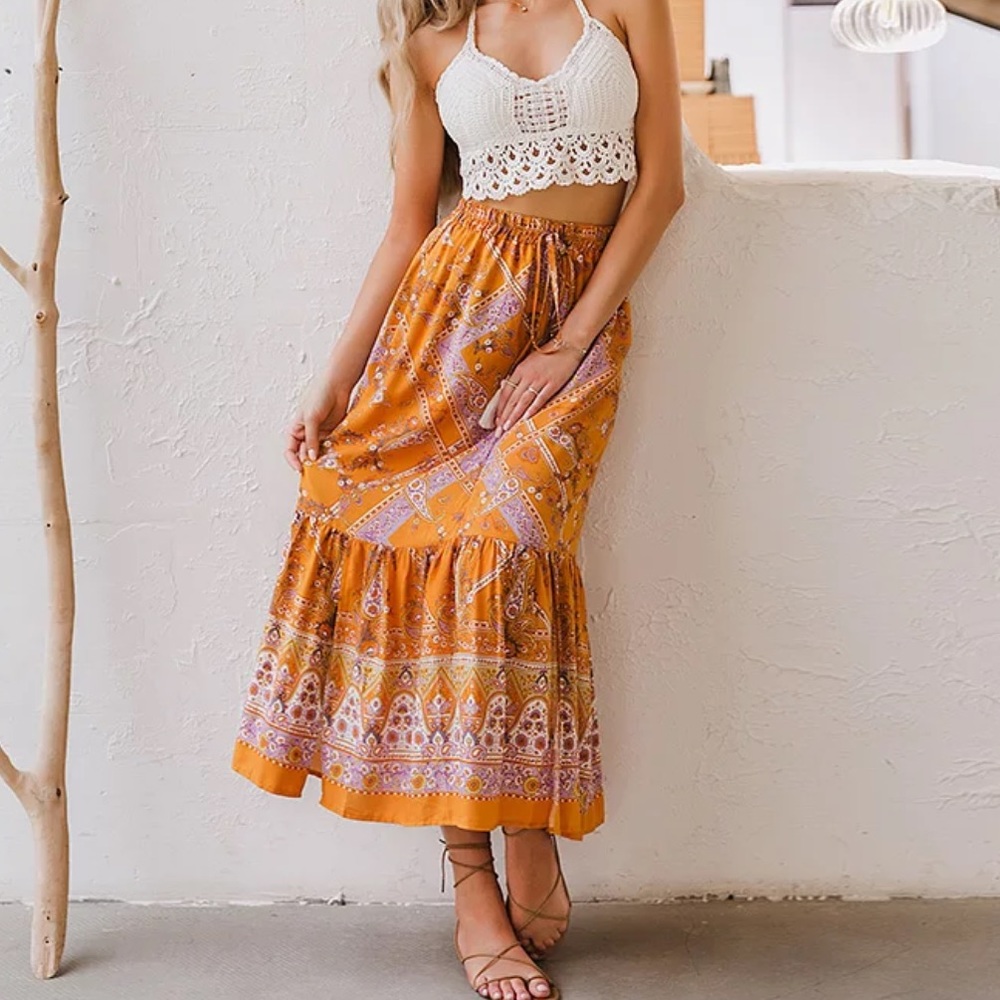 Boho Print Skirt, New - Picture 4 of 9